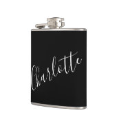 Minimalistischer Personalisierter Skriptname Schwa Flachmann (Links)