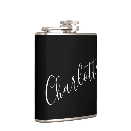 Minimalistischer Personalisierter Skriptname Schwa Flachmann (Rechts)