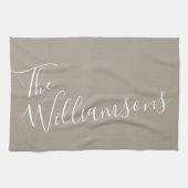 Minimalistischer Personalisierter Skriptname | Tau Geschirrtuch (Horizontal)