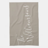 Minimalistischer Personalisierter Skriptname | Tau Geschirrtuch (Vertikal)