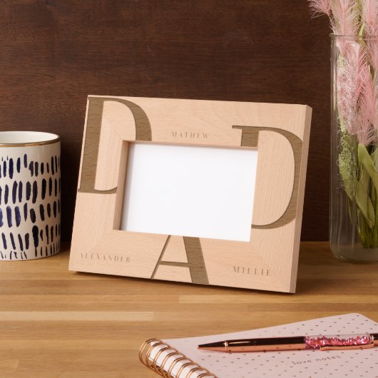 Minimalistischer Personalisierter Vater Geätzte Rahmen (Links)