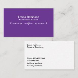 Minimalistischer persönlicher Concierge-Assistent Visitenkarte