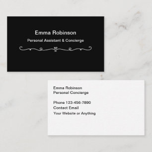Minimalistischer persönlicher Concierge und Assist Visitenkarte