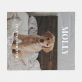 Minimalistischer Pet Name Vollständiges Foto Fleecedecke (Vorderseite (Horizontal))
