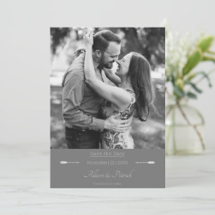 Minimalistischer Pfeile-Foto Grau Save The Date