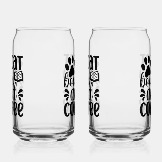 Minimalistischer Pfotenabdruck & Buch Grafik-Zitat Dosenglas (Rechts)