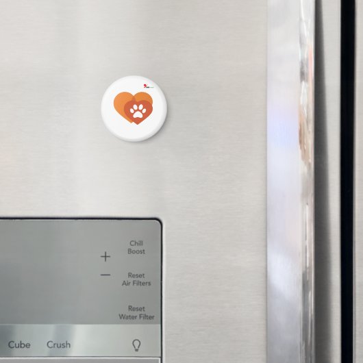 Minimalistischer Pfotenabdruck Herz Moderner Kühls Magnet (In Situ (Kühlschrank))