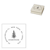 Minimalistischer Pine Tree Einfache Rücksendeadres Gummistempel (Stempel)