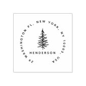 Minimalistischer Pine Tree Einfache Rücksendeadres Gummistempel (Prägung)