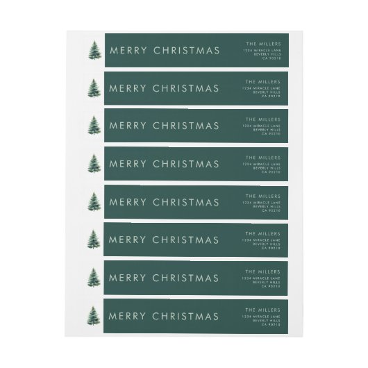 Minimalistischer Pine Tree Grüner Weihnachtsurlaub (Bogen)