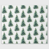 Minimalistischer Pine Tree Grüner Weihnachtsurlaub Geschenkpapier (Flach)
