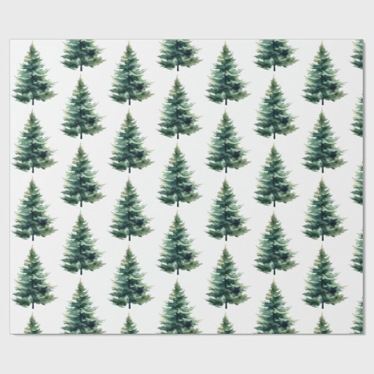 Minimalistischer Pine Tree Grüner Weihnachtsurlaub Geschenkpapier (Flach)