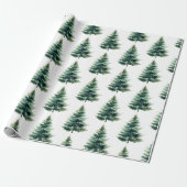 Minimalistischer Pine Tree Grüner Weihnachtsurlaub Geschenkpapier (Ungerollt)