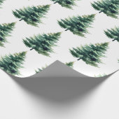 Minimalistischer Pine Tree Grüner Weihnachtsurlaub Geschenkpapier (Ecke)