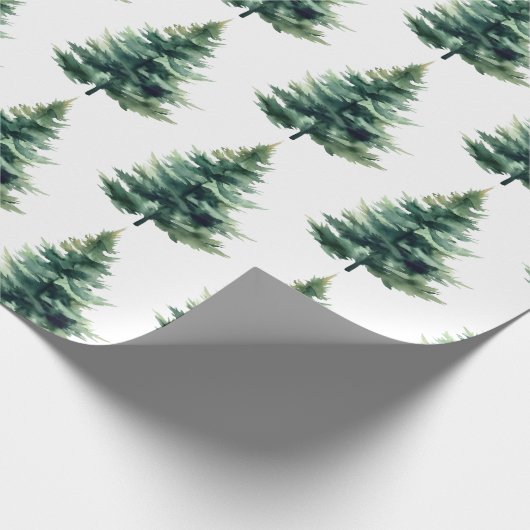 Minimalistischer Pine Tree Grüner Weihnachtsurlaub Geschenkpapier (Ecke)