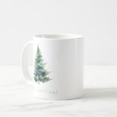 Minimalistischer Pine Tree Grüner Weihnachtsurlaub Kaffeetasse (Vorderseite Links)