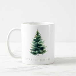 Minimalistischer Pine Tree Grüner Weihnachtsurlaub Kaffeetasse