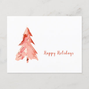 Minimalistischer Pine Tree Red Watercolor Benutzer Postkarte