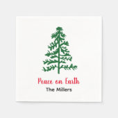 Minimalistischer Pine Tree Weltfrieden Serviette (Vorderseite)