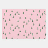Minimalistischer Pinienwald rosa Geschenkpapier Set (Vorderseite 3)
