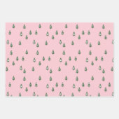 Minimalistischer Pinienwald rosa Geschenkpapier Set (Vorderseite 2)