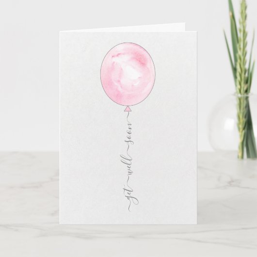 Minimalistischer Pink-Aquarellballon bald wieder g Karte (Vorderseite)