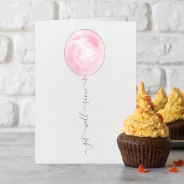 Minimalistischer Pink-Aquarellballon bald wieder g Karte