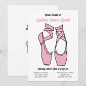 Minimalistischer Pink Ballet Dance Einladung (Vorne/Hinten)