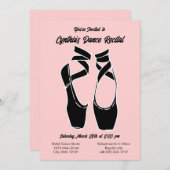 Minimalistischer Pink Ballet Dance Einladung (Vorne/Hinten)