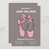 Minimalistischer Pink Ballet Dance Einladung (Vorne/Hinten)