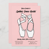 Minimalistischer Pink Ballet Dance Einladung (Vorne/Hinten)