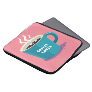 Minimalistischer Pink Blue Kaffeetasse Liebhaber Laptopschutzhülle