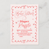 Minimalistischer Pink Bow Doodle Baby Diapper Raff Begleitkarte (Vorderseite)