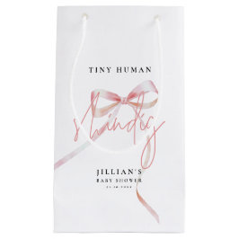 Minimalistischer Pink Bow Tiny menschliche Shindig Kleine Geschenktüte