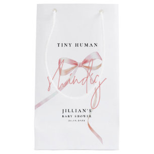 Minimalistischer Pink Bow Tiny menschliche Shindig Kleine Geschenktüte