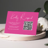 Minimalistischer Pink Fuchsia Wedding QR Code RSVP Karte