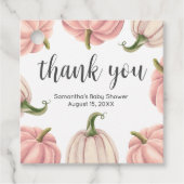 Minimalistischer Pink Pumpkin Fall Baby Duschplatz Geschenkanhänger (Vorderseite)