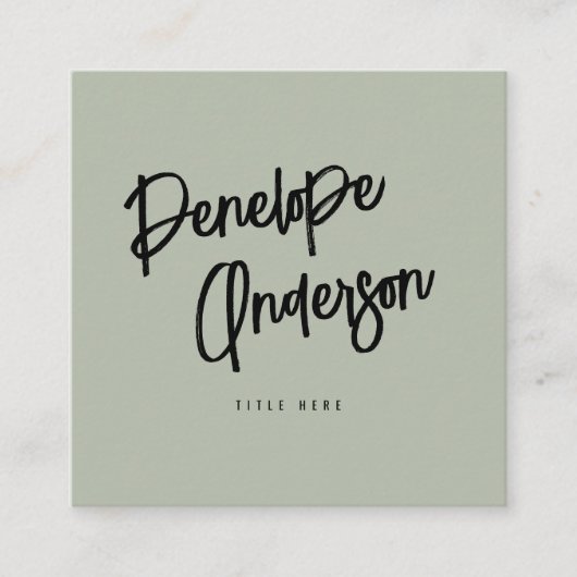 Minimalistischer Pistachio Green QR Code Modern Bo Quadratische Visitenkarte (Vorderseite)