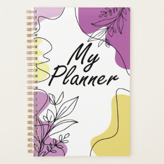 Minimalistischer Planer-Einband - Line Art Floral  Planer