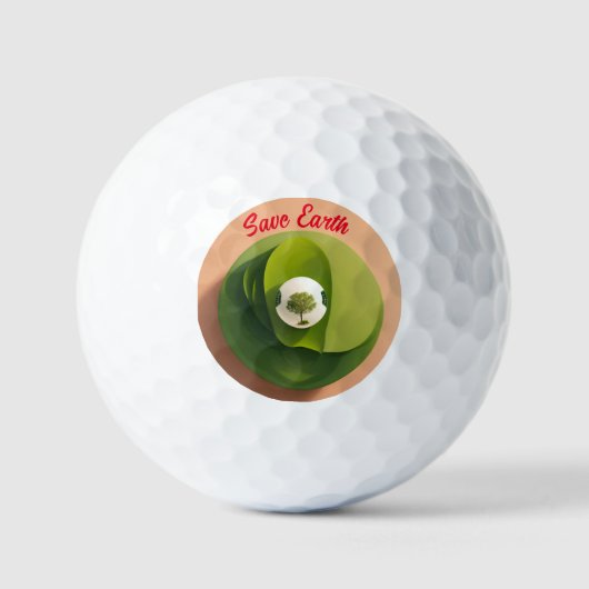 "Minimalistischer Planet: Gerettet Erddesign auf W Golfball (Vorderseite)