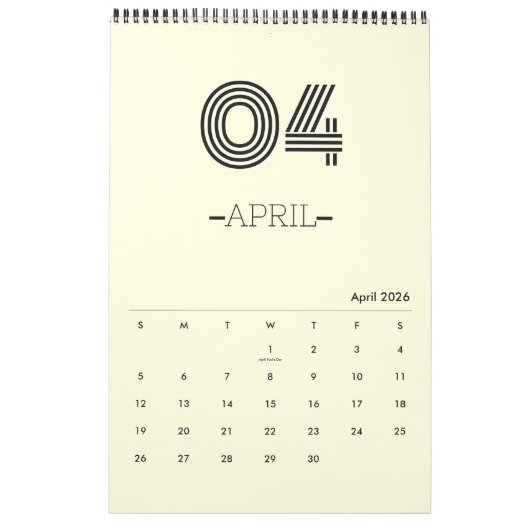 Minimalistischer Planungskalender Kalender (Apr 2026)