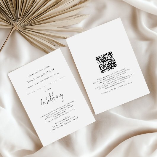 Minimalistischer Platz für die QR-Hochzeit Einladung