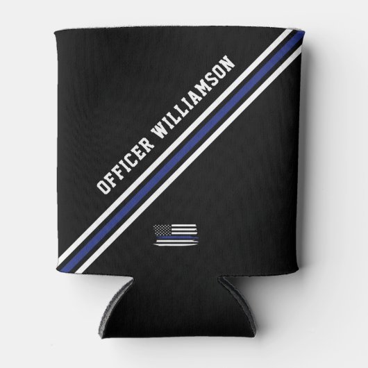 Minimalistischer Polizeibeamter für Thin Blue Line Dosenkühler (Vorderseite)