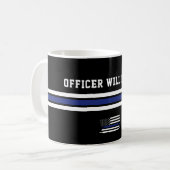 Minimalistischer Polizeibeamter für Thin Blue Line Kaffeetasse (Vorderseite Links)