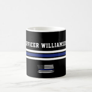 Minimalistischer Polizeibeamter für Thin Blue Line Kaffeetasse