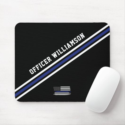 Minimalistischer Polizeibeamter für Thin Blue Line Mousepad (Mit Mouse)