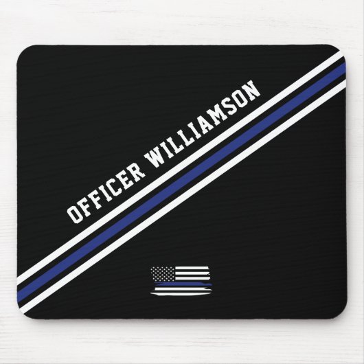 Minimalistischer Polizeibeamter für Thin Blue Line Mousepad (Vorne)