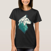 Minimalistischer Polygonal Wolf T - Shirt - Geomet (Vorderseite)