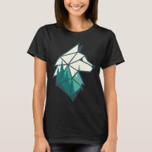 Minimalistischer Polygonal Wolf T - Shirt - Geomet