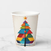 Minimalistischer Pop Art Geometric Christmas Tree Pappbecher (Vorderseite)